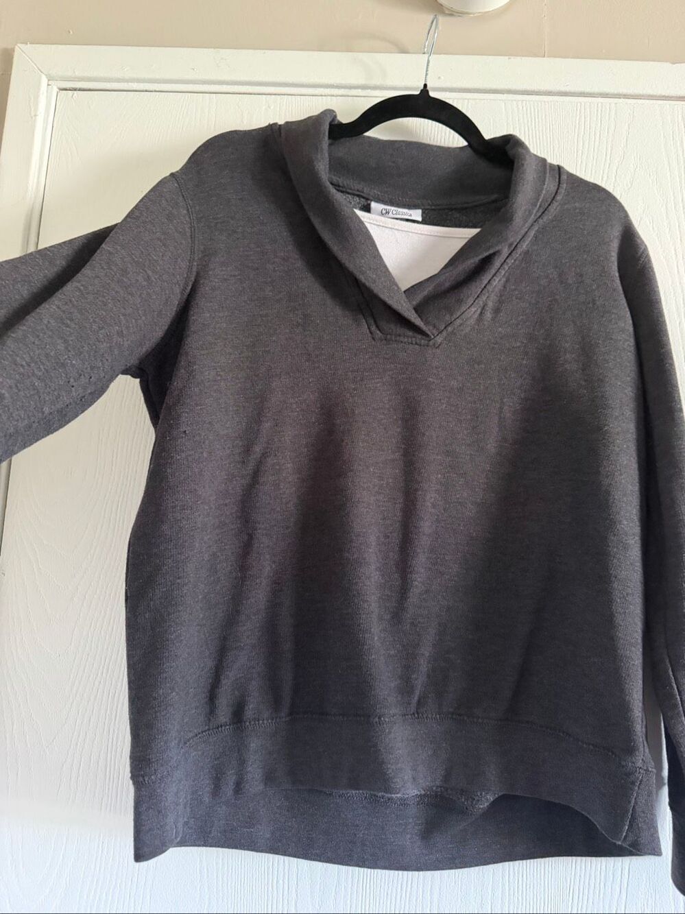 CW Classics (Coldwater Creek) sweatshirt in charcoal dark gray size large - Picture 5 of 6
